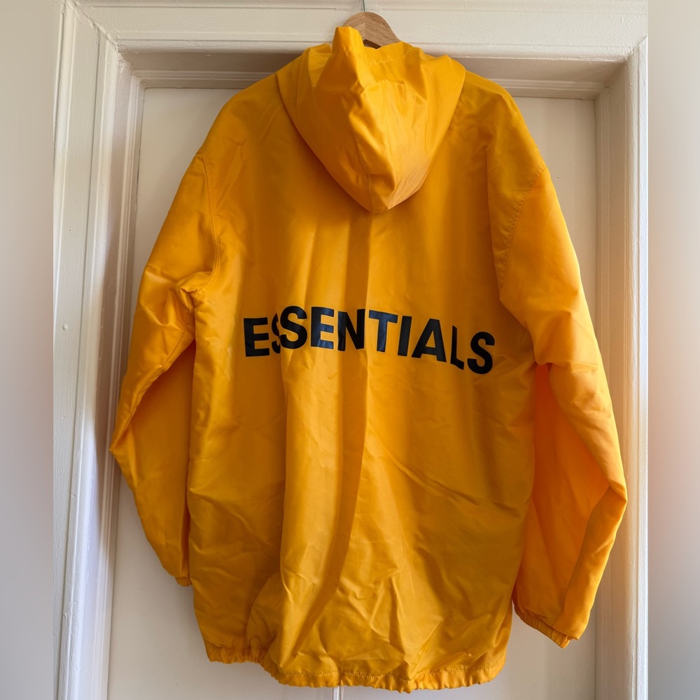 Essentials Graphic Hooded Coach Jacket Yellow - image 2